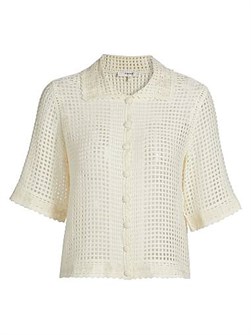 Блузка с короткими рукавами и пуговицами от Frame, 60% хлопок, 40% акрил 11009697