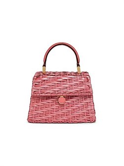 Cult Gaia Cумка Nano Sybil из лакированного ротанга с верхней ручкой и регулируемым плечевым ремнем 10041818