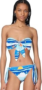 Женский бикини-топ бандо Kate Spade New York с завязкой на груди и регулируемыми бретелями 11042348