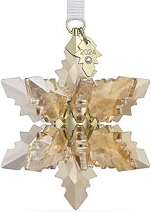 Swarovski Новогодняя 3D подвеска 2024 года, золотого цвета, 340 граней, 18 вершин, размер 6,03 x 4,45 x 4,45 см 11068977