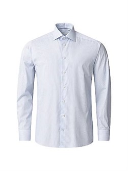 Слим-фит рубашка в полоску с пуговицами спереди из органического хлопка от Eton, длинные рукава 10041735