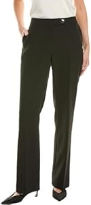 Прямые брюки из твила с карманами и пуговичной застежкой Anne Klein, 88% полиэстер, 12% эластан 11066380