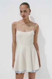 Короткое платье Zara с круглым вырезом, регулируемыми бретелями и скрытой застежкой на спине 11039549