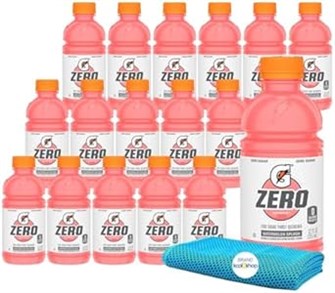 Спортивный напиток Gatorade Zero со вкусом арбуза, 18 бутылок по 355 мл, без сахара, с электролитами и полотенцем 11055579