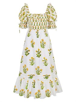 Хлопковое платье Meryl с рюшами, длиной миди и карманами, от Pink City Prints 11013091