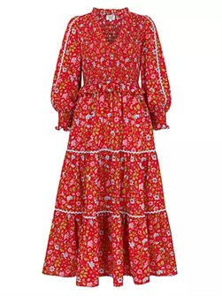 Платье Mia от Pink City Prints из органического хлопка с рукавами на резинке и принтом Poppy Meadow 10043179