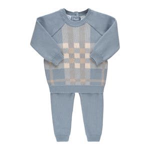 Feltman Brothers Хлопковый комплект с лонгсливом и брюками в клетку из мягкой и тёплой ткани 10045173