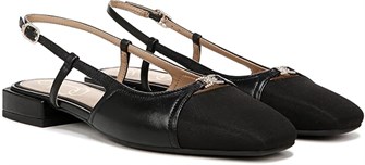 Женские кожаные балетки Sam Edelman Kara черного цвета с классическим ремешком на пятке и обновленным логотипом 11096212