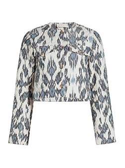 Ulla Johnson Dione Printed Cotton Crop Jacket 11022752
