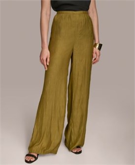 Широкие текстурные брюки от Donna Karan New York с высокой талией и эластичным поясом 11071073