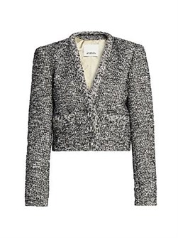 Куртка Isabel Marant Gwendoline из мягкого твида с V-образным вырезом и карманами 11024675