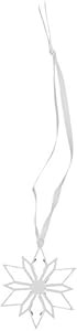 Swarovski Рождественская звезда из серебристого металла и кристаллов, подвеска на белом атласном шнуре 11048824