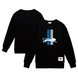 Мужская флисовая толстовка Mitchell &amp, Ness черного цвета с логотипом Detroit Lions, укороченная 10044824