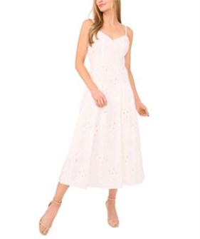 Женское макси-платье А-силуэта без рукавов с V-образным вырезом и вышивкой от CeCe 11045575