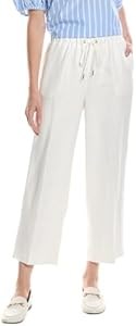 Укороченные широкие брюки от Anne Klein с завязками на талии и подкладкой из льна и вискозы 11044870