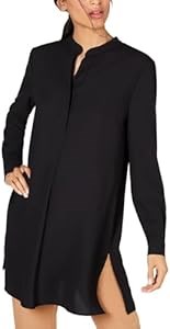 Блуза от Anne Klein с покрытой планкой и боковым разрезом, 100% полиэстер, машинная стирка 11070519