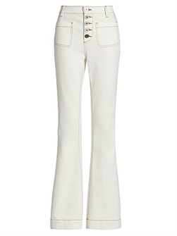 Джинсы Cindy от Ramy Brook с высокой талией и расклешенным кроем из хлопкового микса, 60% хлопка 11011508