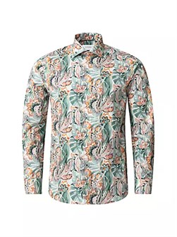 Мужская рубашка Slim-Fit с цветочным принтом от Eton из 100% хлопка, долгие рукава, пуговицы 10041746