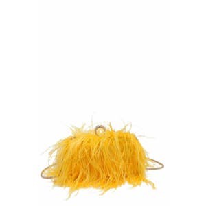 Moda Luxe Вечерняя сумка Harlow из замши с перьями, кристаллами и съёмной золотой цепочкой 60 см 10044593