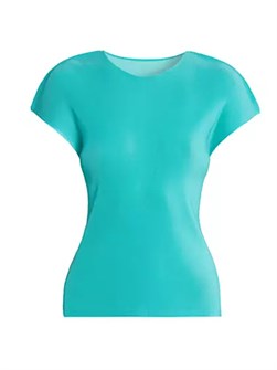 Топ Mist April от Pleats Please Issey Miyake с лодочным вырезом, короткими рукавами, из 100% полиэстера 10042457