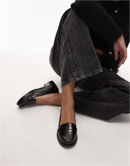 Лоферы из черной кожи Bronx New-Rana на плоской подошве с низким каблуком 11037483