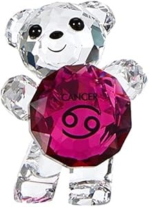 Swarovski Кристальная фигурка медвежонка с раком, выполненная из прозрачного и розового кристалла, 3,1 x 2 x 2 см, с точно обработанными гранями 11103012