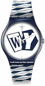 Swatch Универсальные часы Wasted Youth с матовым темно-синим 41мм корпусом и водонепроницаемостью до 30 метров 11072053