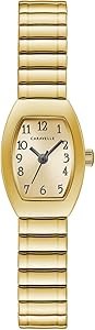 Caravelle Женские кварцевые часы с золотым браслетом из нержавеющей стали, 3 стрелки, водонепроницаемостью 30 м 11097328