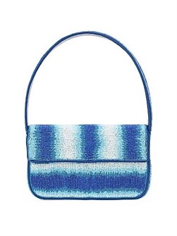 Staud Сумка через плечо с градиентными полосатыми бисерами, один наружный карман, один карман на молнии, размер 25 см х 15 см х 5 см 11029198