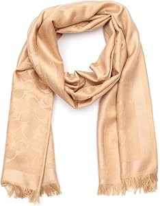 Coach Универсальный шелковый пашмин с принтом, 80% лиоцелл и 20% шерсти, шарф с кисточками 11041475
