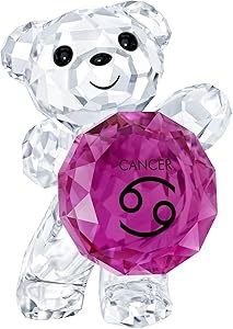Swarovski Прозрачный кристаллический медвежонок с красным кружком, символ Рака, 1 шт., подарок для любителей астрологии 11083859