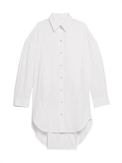 Рубашка Helmut Lang из хлопка с длинным рукавом, расслабленным кроем и воротником-стойкой на пуговицах 11008375