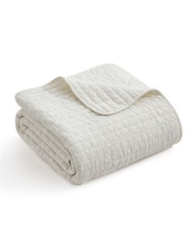 Levtex Мягкий и роскошный двусторонний стеганый плед из 100% хлопка, кремовый, 127 х 152 см 11027189