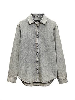 Rag &amp, Bone Джинсовая рубашка-лонгслив Finch с широким воротником и застежкой на пуговицы, 60% хлопок, 40% лиоцелл 11014353