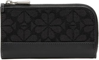 Kate Spade New York Мини-кошелек из жаккардовой ткани с цветочным узором и застежкой на кнопке, черный мульти 11092373