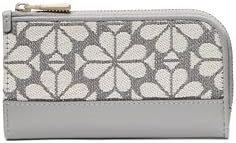 Kate Spade New York Женский кошелек из жаккардовой ткани с цветочным узором Spade, на застежке, серый/многоцветный 11102863
