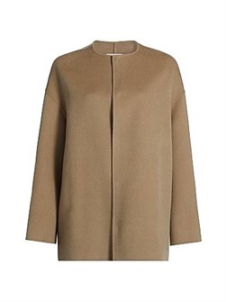 Короткое шерстяное и кашемировое пальто Gio от LOULOU DE SAISON с круглым вырезом, 90% шерсть, 10% кашемир 11025249