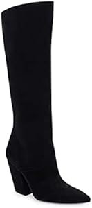 Модные женские ботинки Dolce Vita Nathen на высоком каблуке, черная замша, размер 6.5 11091935