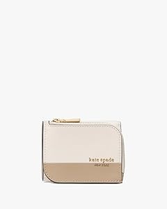 Kate Spade New York Мини-бумажник из сафьяновой кожи Devin с цветными блоками, 3 слотами для карт, отделением для купюр и молнией, размеры 8.3 см х 10 см х 3.8 см 11054772
