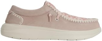 Удобные замшевые слепоны Hey Dude Wendy COMF с вязаным верхом, светло-розовые, размер 12 11097999