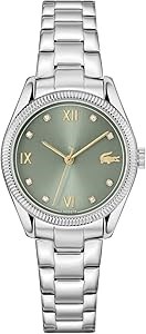 Lacoste Женские кварцевые часы с синим циферблатом и браслетом из нержавеющей стали, водонепроницаемые до 50 м 11088888