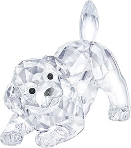 Swarovski Фигурка щенка лабрадора из прозрачного хрусталя 2,9 x 3,6 x 2,5 см, 332 грани, черные акценты 11088497