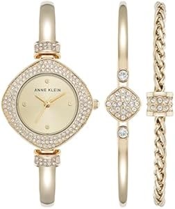 Anne Klein Женские водонепроницаемые часы-браслет с кристаллами и японским кварцевым механизмом 11090259