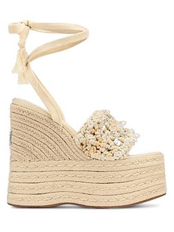 Сандалии на платформе Peony от Naked Wolfe с каблуком 140 мм и плетеной эспадрильной подошвой 11016179
