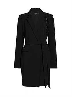 Коктейльное платье от Badgley Mischka с расклешенным низом, детализированными лацканами и поясом из тафты 11020910