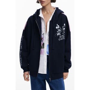Desigual Удобное худи на молнии с капюшоном Mickey Mouse™, из хлопкового материала 10045907