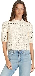 Женский свитер Sam Edelman Doral с короткими рукавами из хлопка и акрила на молнии сзади 11099988