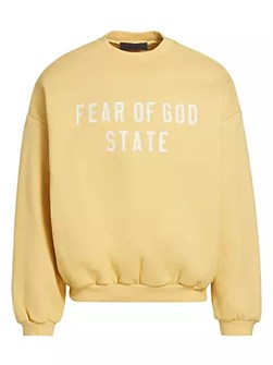 Хлопковый облегающий свитшот Fear of God Essentials с длинными рукавами и принтом 10044406
