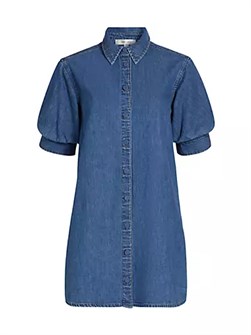 Мини-платье из 100% хлопка с короткими рукавами и пуговицами от Frame 10042018