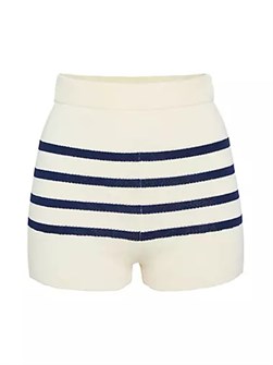 Ser.O.Ya Трикотажные шорты Andrie в полоску с высокой талией, 60% полиэстер, 40% вискоза 10043689